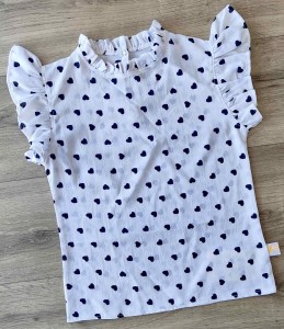 Блуза "Сердечки" біла, дівчинка 7-8-9-10-11 років