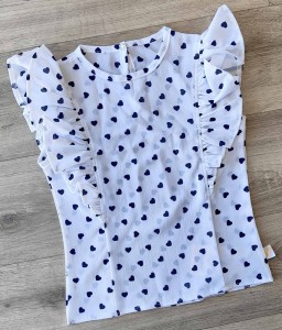 Блуза "Сердечки 2" біла, дівчинка 7-8-9-10-11 років