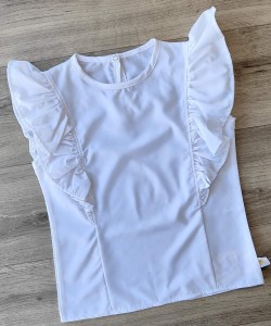 Блуза "Рельєф" біла, дівчинка 7-8-9-10-11 років