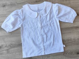 Блуза "Смужки" біла, дівчинка 7-8-9-10-11 років