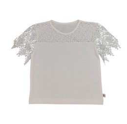 Блуза "Пелюстки" біла, дівчинка 7-8-9-10-11 років