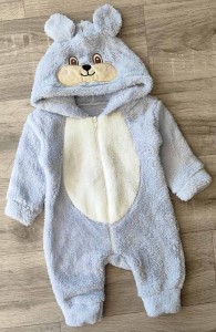 Чоловічок Kidex "Ведмедик" сірий, мальчик 3-6-9-12 місяців