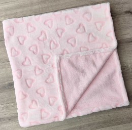 Плед "Сердечки" розовый, девочка 85*80