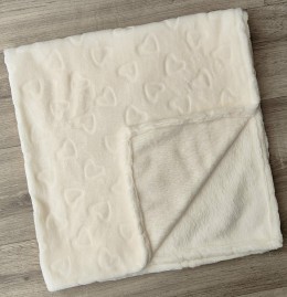 Плед "Сердечки" молочный, унисекс 85*80