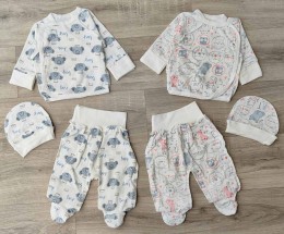 Комплект "Коала+кішка" молочный микс рисунков, унисекс 0-3 месяцев