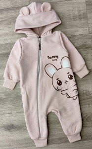 Чоловічок "Зайчик" рожевий(пудра), дівчинка 3-6-9-12 місяців