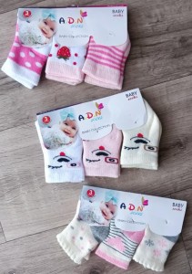 Носочки ADN "Зайка" разные цвета, девочка 0-3 месяцев