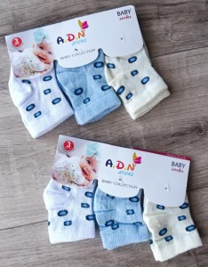 Носочки ADN "Пятна" разные цвета, мальчик 0-3 месяцев