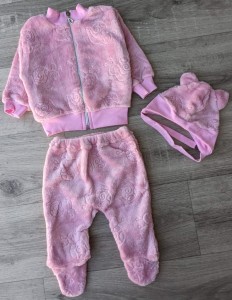 Костюм "Однотонный" розовый, девочка 3-6-9-12 месяцев