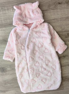 Кокон «Сердечки » розовый, девочка 0-3 месяцев