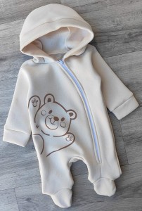 Чоловічок "медведик" бежевий, унисекс 0-3 місяців