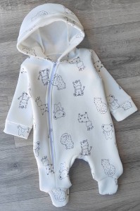 Чоловічок "Коала+зебра" білий, унисекс 0-3 місяців