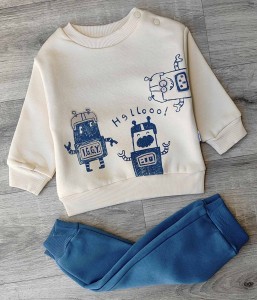 Костюм Iggy "Роботи" бежевий, хлопчик 9-12-18-24 місяців