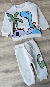 Костюм Flamindo "Динозавр" сірий, хлопчик 9-12-18-24 місяців