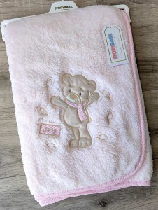 Плед Story Baby "Ведмедик" рожевий, дівчинка 80*90