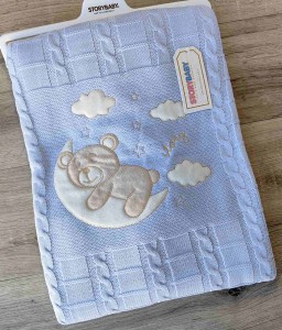 Плед Story Baby "Ведмедик" блакитний, хлопчик 80*90