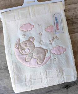 Плед Story Baby "Ведмедик" рожевий 2, дівчинка 80*90