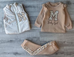 Костюм Minitix "Baby girl" коричневий, дівчинка 9-12-18-24 місяців