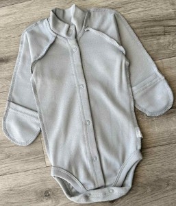 Боди "Однотонный" , серый, мальчик 0-3-6 месяцев