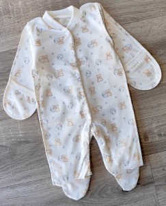 Человечек "Медвежата" молочный, унисекс 0-3 месяцев