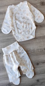 Комплект «Медвежата» белый, унисекс 0-3 месяцев