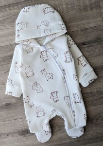 Человечек "Коала+зебра" бежевый, унисекс 0-3 месяцев