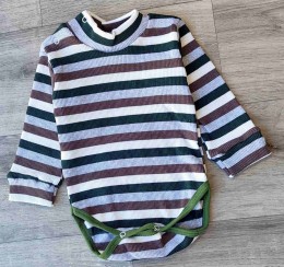 Боди "Полоска" коричневый, мальчик 6-9-18-24 месяцев