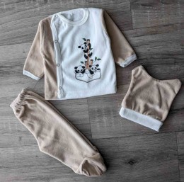 Комплект Melish Bebe "Пандочка" бежевый, унисекс 0-3 месяцев