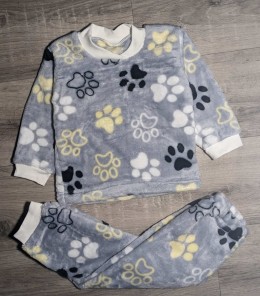 Піжама "Лапки" сірий, хлопчик 1-2-3-4-5 років