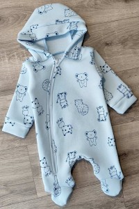 Человечек "Коала+зебра" голубой, мальчик 0-3 месяцев