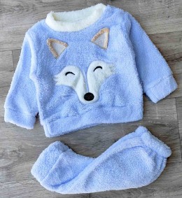 Костюм Gulsen «Лисеня» блакитний, унісекс 6-9-12-18 місяців
