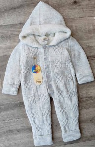 Чоловічок Crazy Baby "Плетінка" сірий, унісекс 3-6-9-12 місяців