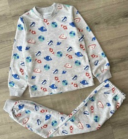 Пижама "Космос" серый, мальчик 1,5-2-3-4 лет