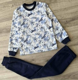 Піжама "Літак" сірий, блакитний 1,5-2-3-4 років