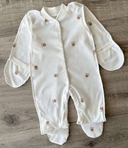 Чоловічок "Лапки'', білий, унісекс 0-3 місяців