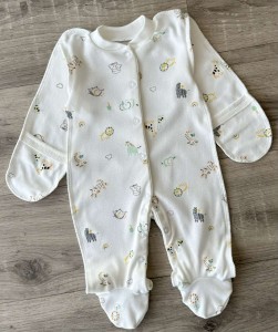 Чоловічок "Звірята', білий, унісекс 0-3 місяців