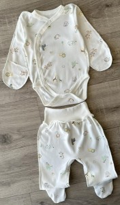 Комплект «Зверьки» белый, унисекс 0-3 месяцев