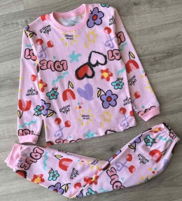 Пижама "Love 2" розовая, девочка 6-7-8 лет
