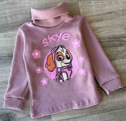 Водолазка "Собачка" коричневый(терракотовый), девочка 1-3-5-7-9 лет