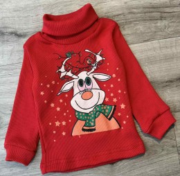 Водолазка "Олененок" красный, унисекс  1-3-5-7-9 лет