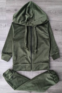 Костюм "Велюр" зеленый(хаки), мальчик 3-5-7-9 лет