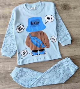 Піжама Supermini "Baby Happy" блакитний, хлопчик 1-2-3 років