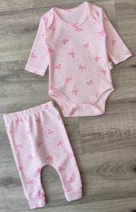 Комплект «Бантики» рожевий, дівчинка 0-3-6 місяців