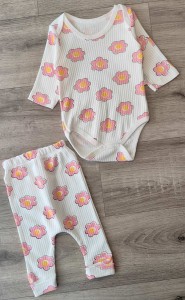 Комплект «Квіточка» рожевий, дівчинка 0-3-6 місяців