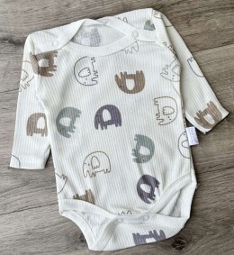 Боди Nayinom "Слоники" молочный, унисекс 0-3-6-9 месяцев