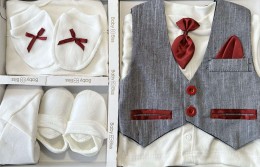 Комплект Baby Biss "Джентльмен" сірий, хлопчик 0-6 місяців