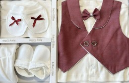 Комплект Baby Biss "Джентльмен" бордовий, хлопчик 0-6 місяців