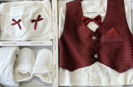 Комплект Baby Biss "Джентльмен" бордовий, хлопчик 0-6 місяців
