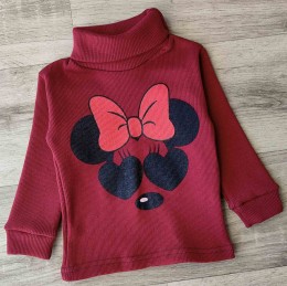 Водолазка "Мишка" бордовий, дівчинка 1-3-5-7-9 років