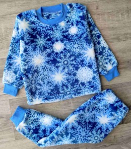 Піжама "Сніжинки" блакитний, унісекс 1,5-3-5-7-9 років